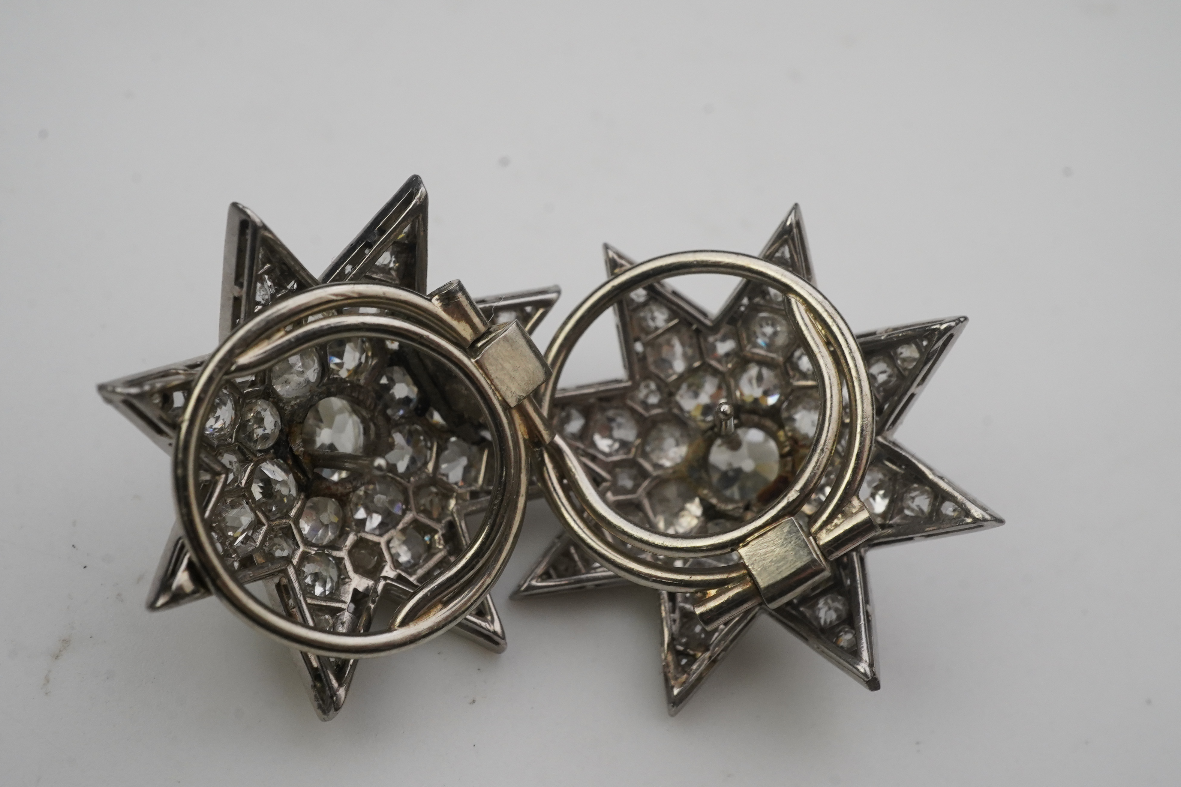 A pair of Art Deco diamond ear clips, 1930s